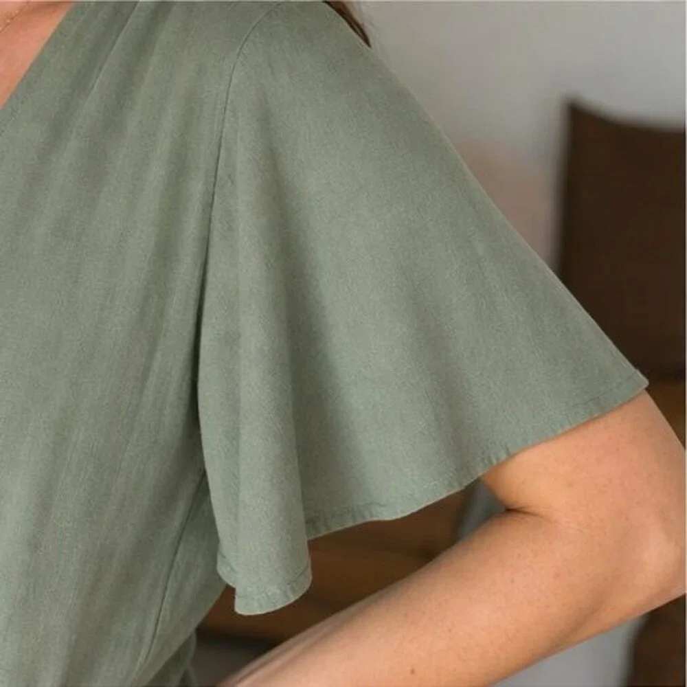 Charcoal Tie Neck Blouse